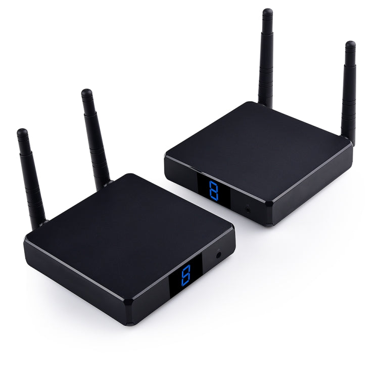 Measy FHD686 Full HD 1080P 3D 5-5.8GHz Wireless HDMI Transmitter (Transmitter + Receiver) with Display, Supports Infrared Remote Control & Wireless Same Screen Function, Transmission Distance: 200m