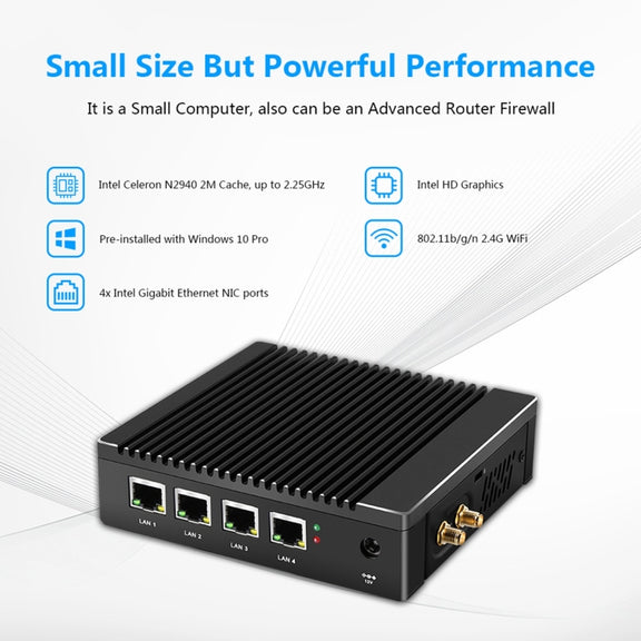 K660G4 Windows and Linux System Mini PC, Intel Celeron Processor N2840 Quad-Core 2M Cache,1.83GHz, up to 2.25GHz, 8GB RAM + 128GB SSD, EU Plug