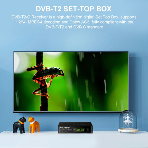 T15-T2 1080P Full HD DVB-TC/C Receiver Set-Top Box, EU Plug