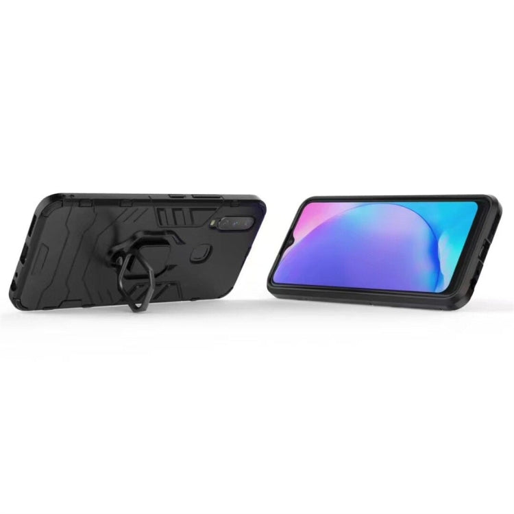 PC + TPU Shockproof Protective Case for Vivo Y17, with Magnetic Ring Holder (Red)