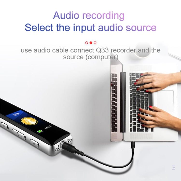 Q33 External Play MP3 Voice Control High Definition Noise Reduction Recording Pen, 16G, Support Password Protection & One-touch Recording