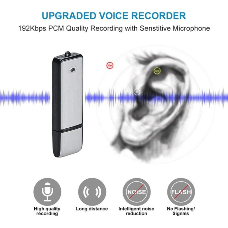 SK858 16GB Rechargeable Portable U-Disk Meeting Voice Recorder (Black)