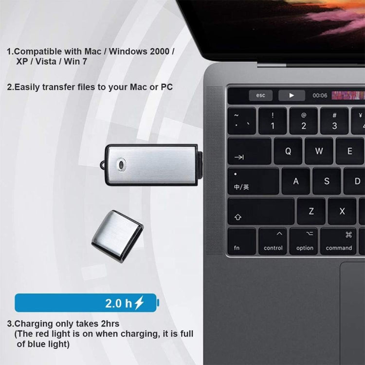 SK858 16GB Rechargeable Portable U-Disk Meeting Voice Recorder (Black)