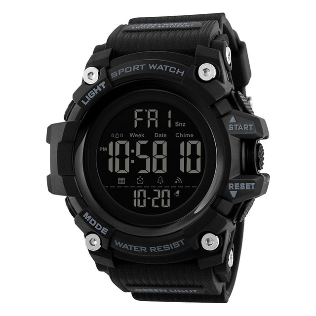 SKMEI 1384 Multifunctional Men Outdoor Fashion Noctilucent Water-resistant LED Digital Watch (Black)