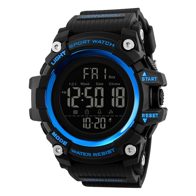 SKMEI 1384 Multifunctional Men Outdoor Fashion Noctilucent Water-resistant LED Digital Watch (Blue)