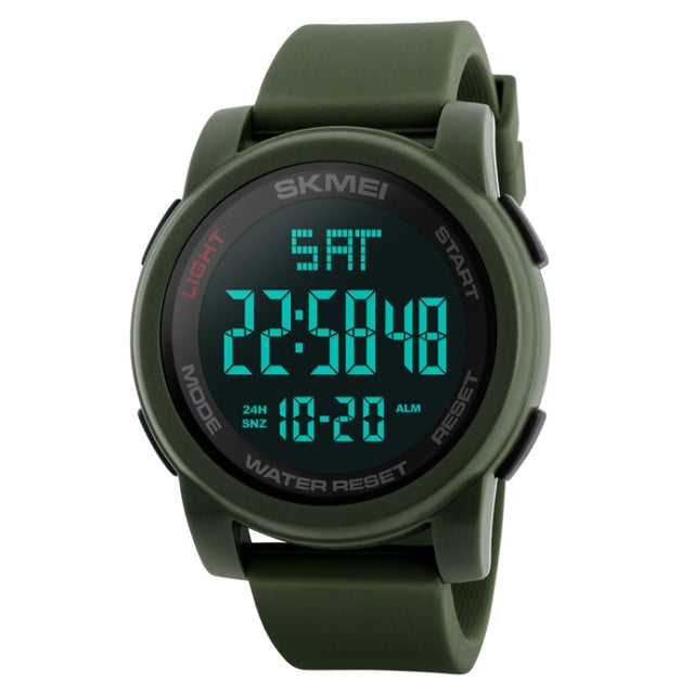 SKMEI 1257 Men Fashionable Outdoor 50m Water-resistant Digital Watch Sports Wrist Watch(Army Green)