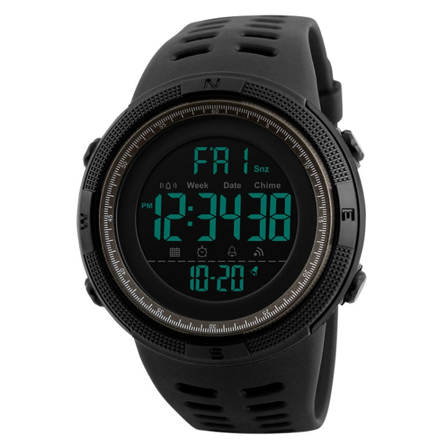 SKMEI 1251 Men Fashionable Outdoor 50m Water-resistant Sports Watch Digital Watch with PU Watchband(Grey)