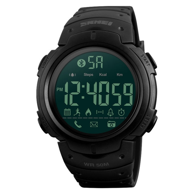 SKMEI 1301 Multifunction 50m Water-resistant Sports Bluetooth Smart Watch, Compatible with Android & iOS System(Black)