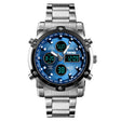 SKMEI 1389 Multifunctional Men Business Digital Watch 30m Waterproof Large Dial Wrist Watch with Stainless Steel Watchband (Blue) - free shipping - PMC TechLife - Order now!