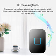 CACAZI FA88 Self-Powered Smart Home Wireless Doorbell, US Plug(Black)