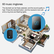 CACAZI FA86 Self-Powered Smart Home Wireless Doorbell, EU Plug(White)