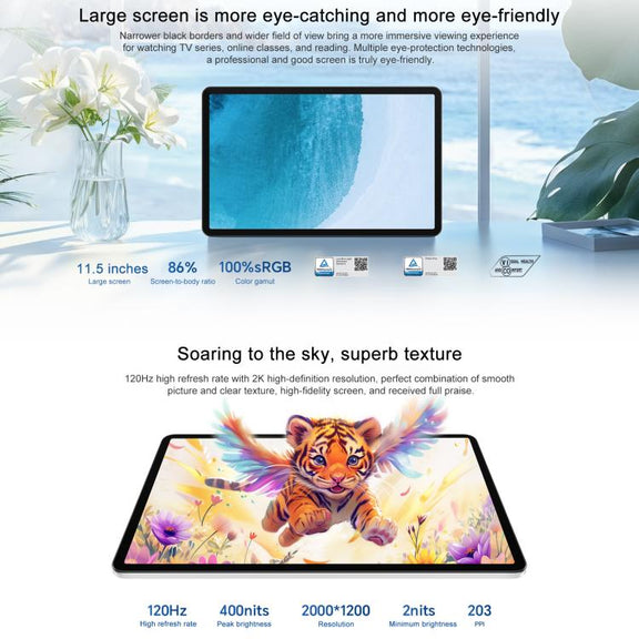 Honor Pad X9 Pro WiFi Tablet PC, 11.5 inch 8GB+256GB MagicOS 9.0 Qualcomm Snapdragon 685 Octa Core (White)