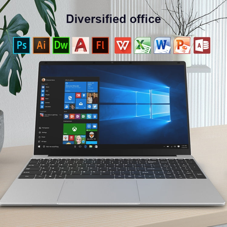 H15 15.6 inch Ultrathin Laptop, 16GB+256GB, Windows 11 Intel Processor N95 Quad Core, EU Plug (Silver)