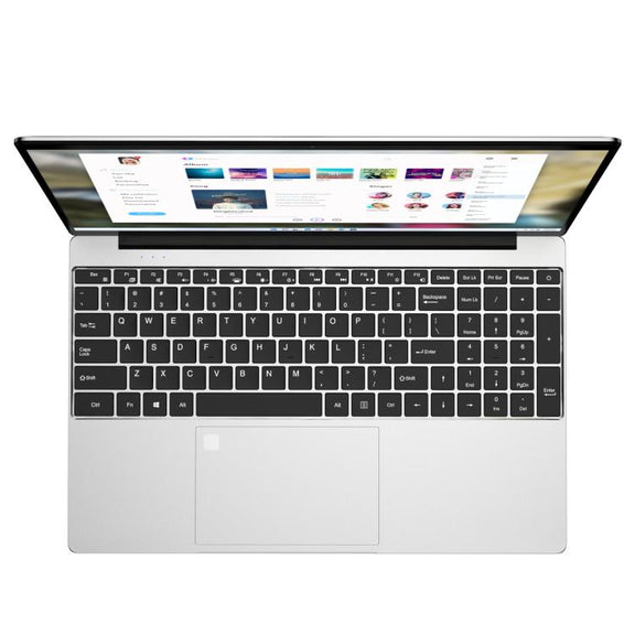 N5095 15.6 inch Laptop, 8GB+256GB, Windows 11 Intel Celeron N5095 Quad Core, Support Fingerprint Unlock, US Plug (Silver)