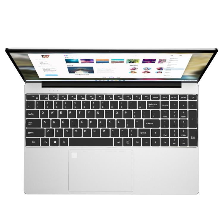 N5095 15.6 inch Laptop, 8GB+256GB, Windows 11 Intel Celeron N5095 Quad Core, Support Fingerprint Unlock, US Plug (Silver)