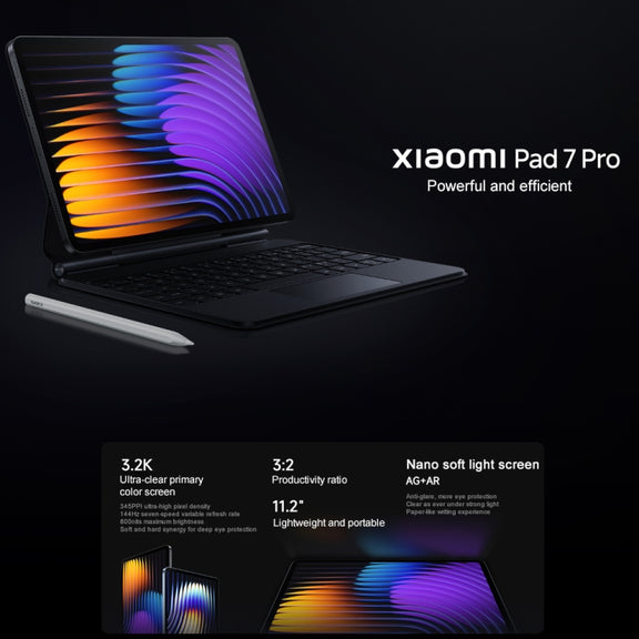 Xiaomi Pad 7 Pro 11.2 inch, 12GB+256GB, HyperOS 2 Qualcomm Snapdragon 8s Gen3 Octa Core (Black)