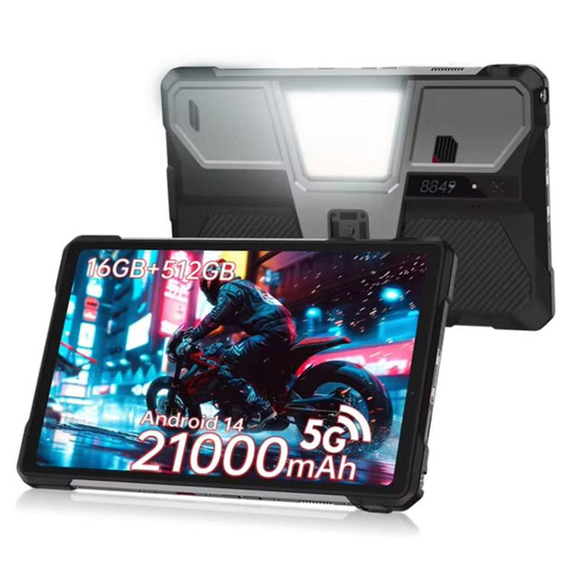 Unihertz 8849 Tank Pad Rugged Tablet PC & Projector, 16GB+512GB, 10.95 inch Android 14 Dimensity 8200 Octa Core 5G Network, EU Plug (Black)