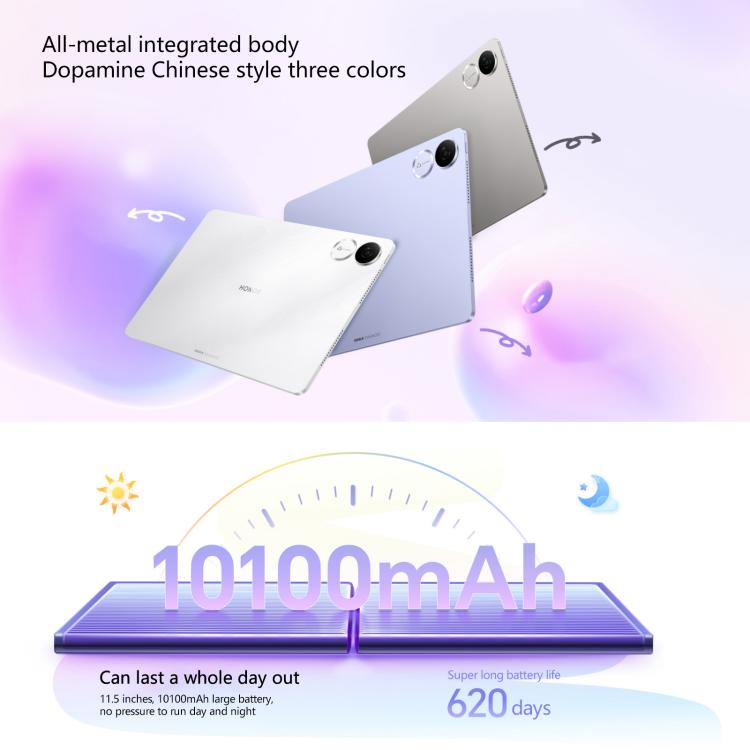 Honor Pad V9 Soft Light Screen WiFi Tablet PC, 11.5 inch 12GB+256GB MagicOS 9.0 Dimensity 8350 Ultra Octa Core (White)