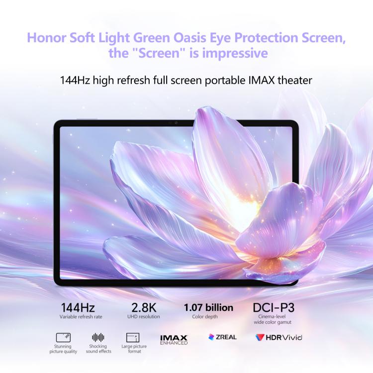Honor Pad V9 Soft Light Screen WiFi Tablet PC, 11.5 inch 12GB+256GB MagicOS 9.0 Dimensity 8350 Ultra Octa Core (White)