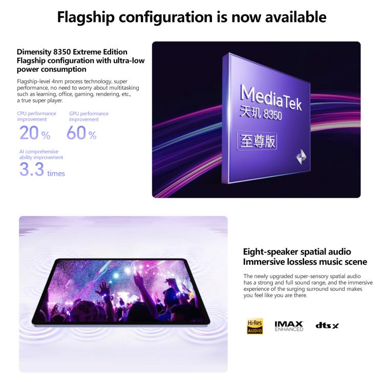 Honor Pad V9 Soft Light Screen WiFi Tablet PC, 11.5 inch 12GB+256GB MagicOS 9.0 Dimensity 8350 Ultra Octa Core (White)
