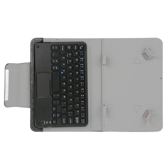Universal Detachable Magnetic Bluetooth Keyboard Leather Case with Touchpad & Holder for 7 inch IOS & Android & Windows Tablet PC(Black)