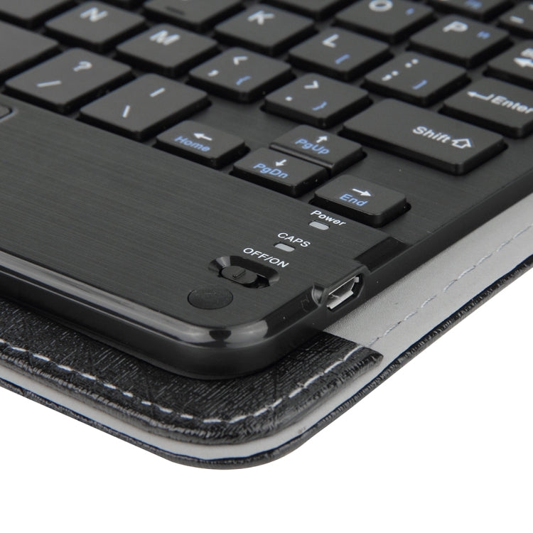 Universal Detachable Magnetic Bluetooth Keyboard Leather Case with Touchpad & Holder for 7 inch IOS & Android & Windows Tablet PC(Black)
