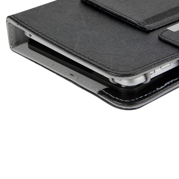 Universal Detachable Magnetic Bluetooth Keyboard Leather Case with Touchpad & Holder for 7 inch IOS & Android & Windows Tablet PC(Black)