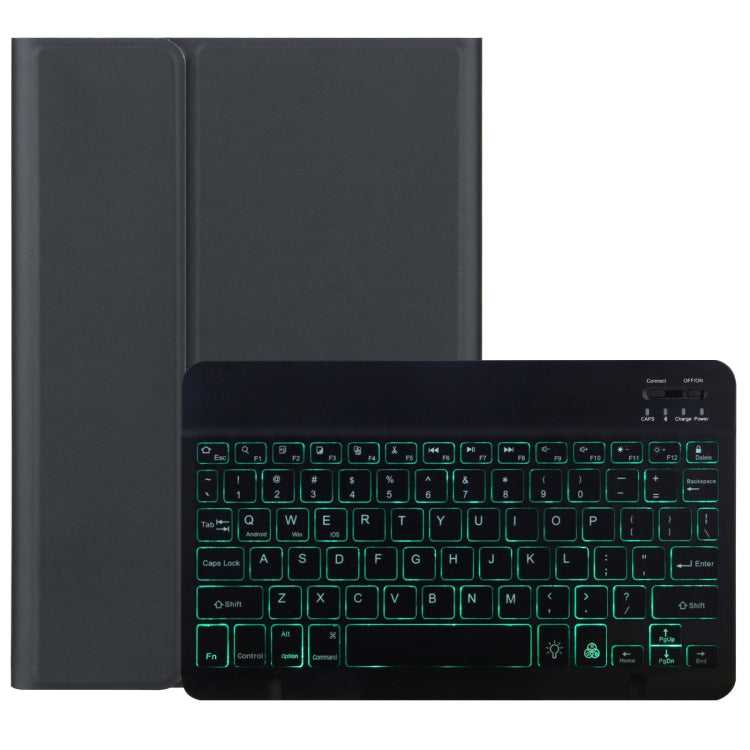 DY-E10 2 in 1 Removable Bluetooth Keyboard + Protective Leather Tablet Case with Backlight & Holder for Lenovo Tab E10(Black)
