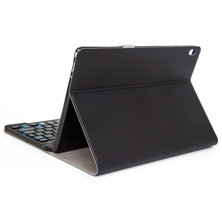 DY-E10 2 in 1 Removable Bluetooth Keyboard + Protective Leather Tablet Case with Backlight & Holder for Lenovo Tab E10(Black)
