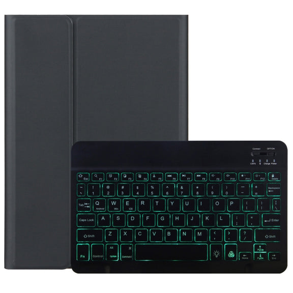 DY-E10 2 in 1 Removable Bluetooth Keyboard + Protective Leather Tablet Case with Backlight & Holder for Lenovo Tab E10(Black)