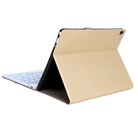 DY-E10 2 in 1 Removable Bluetooth Keyboard + Protective Leather Tablet Case with Holder for Lenovo Tab E10(Gold)
