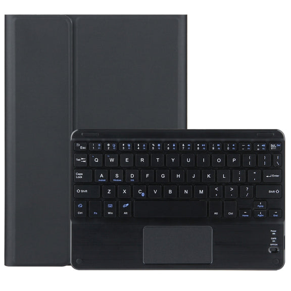 DY-E10 2 in 1 Removable Bluetooth Keyboard + Protective Leather Tablet Case with Touchpad & Holder for Lenovo Tab E10(Black)