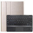 DY-E10 2 in 1 Removable Bluetooth Keyboard + Protective Leather Tablet Case with Touchpad & Holder for Lenovo Tab E10(Gold) - Lenovo Keyboard by PMC TechLife | Online Shopping South Africa | PMC TechLife