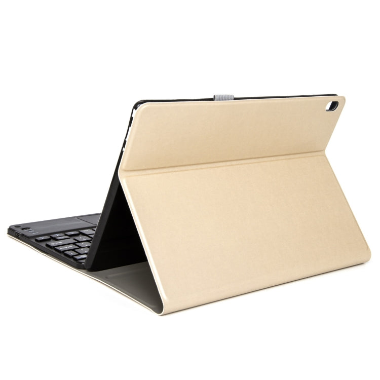DY-E10 2 in 1 Removable Bluetooth Keyboard + Protective Leather Tablet Case with Touchpad & Holder for Lenovo Tab E10(Gold)