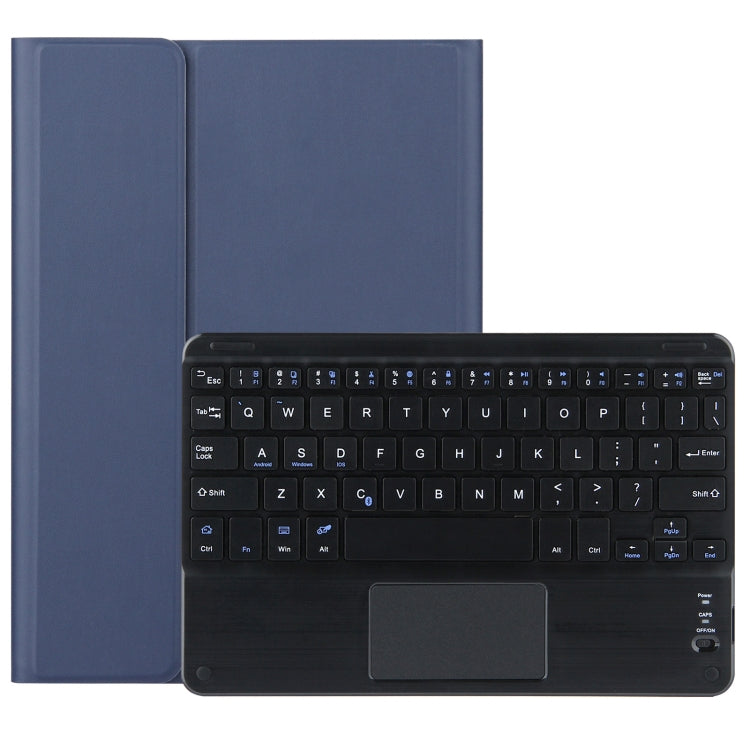 DY-E10 2 in 1 Removable Bluetooth Keyboard + Protective Leather Tablet Case with Touchpad & Holder for Lenovo Tab E10(Blue)