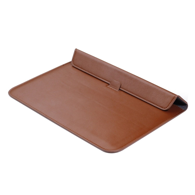 Universal Envelope Style PU Leather Case with Holder for Ultrathin Notebook Tablet PC 15.4 inch, Size: 39x28x1.5cm(Brown)