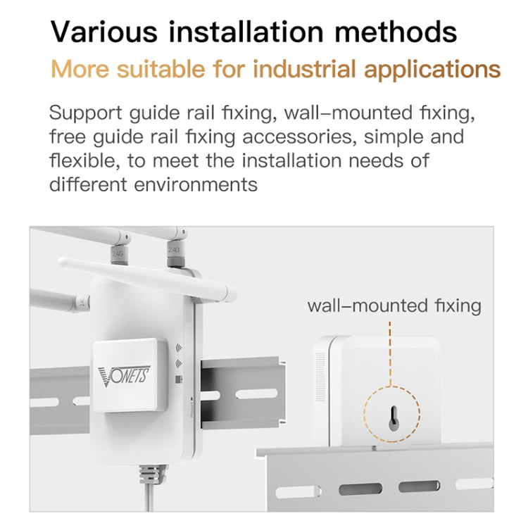 VONETS VAR600-H 600Mbps Wireless Bridge WiFi Repeater, With Power Adapter + DC Adapter Set