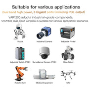 VONETS VAR1200-H 1200Mbps Wireless Bridge External Antenna Dual-Band WiFi Repeater, With 4 Antennas + DC Adapter Set