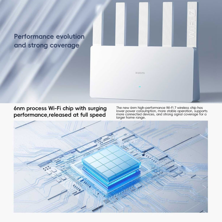 Xiaomi Router BE5000 WiFi 7 MLO 2.4GHz 5.0GHz Dual Band 2.5G Port 512MB RAM Repeater, US Plug (White)