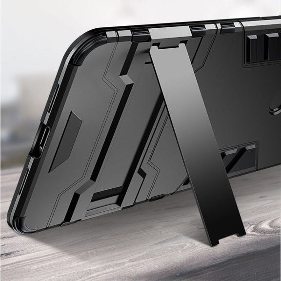 PC + TPU Shockproof Protective Case with Magnetic Ring Holder for Xiaomi Mi 8 Lite (Black)