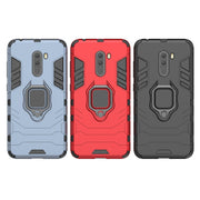 PC + TPU Shockproof Protective Case with Magnetic Ring Holder for Xiaomi Pocophone F1(Black)