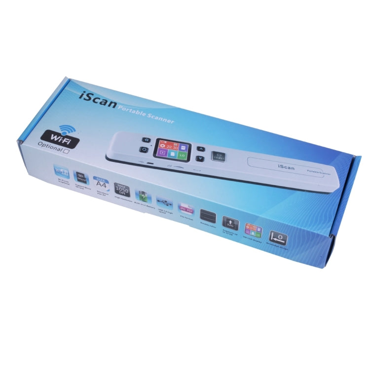 iScan02 Double Roller Mobile Document Portable Handheld Scanner with LED Display,  Support 1050DPI  / 600DPI  / 300DPI  / PDF / JPG / TF(Black)
