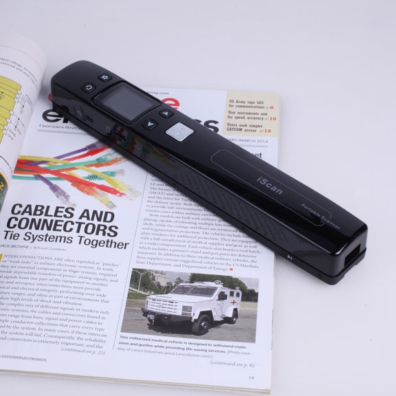 iScan02 Double Roller Mobile Document Portable Handheld Scanner with LED Display,  Support 1050DPI  / 600DPI  / 300DPI  / PDF / JPG / TF(Black)