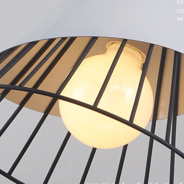 E27 Modern Lighting Iron Solid Wood Pendant Light Hanging Lamp(White)