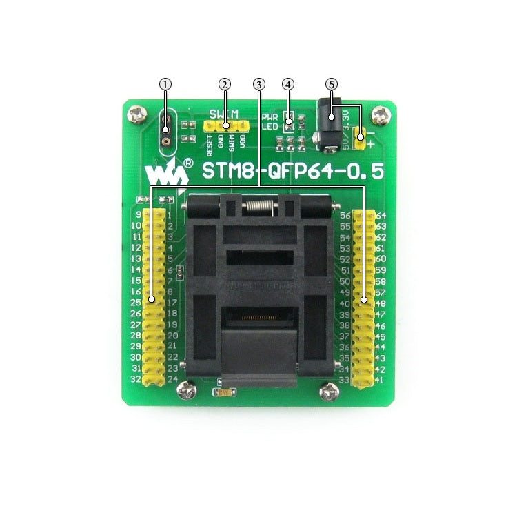 Waveshare STM8-QFP64-0.5, Programmer Adapter