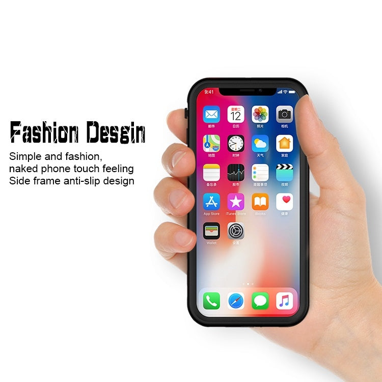 For iPhone XS Max 2m Water-resistant Snowproof 2m Shockproof Dustproof PC+Silicone Case (Black)