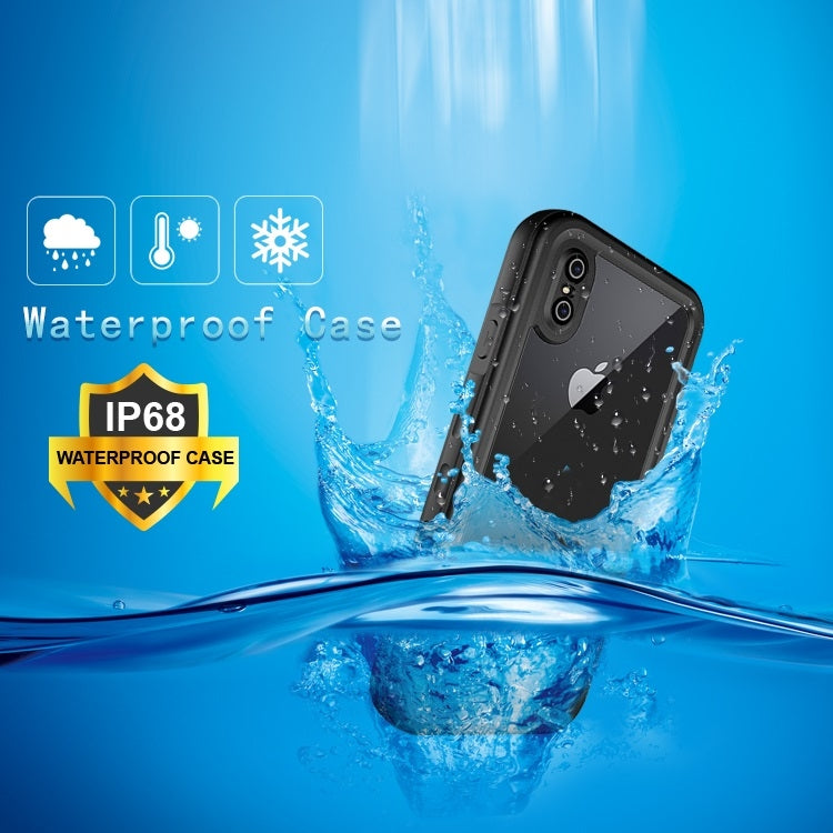 For iPhone XS Max 2m Water-resistant Snowproof 2m Shockproof Dustproof PC+Silicone Case (Black)