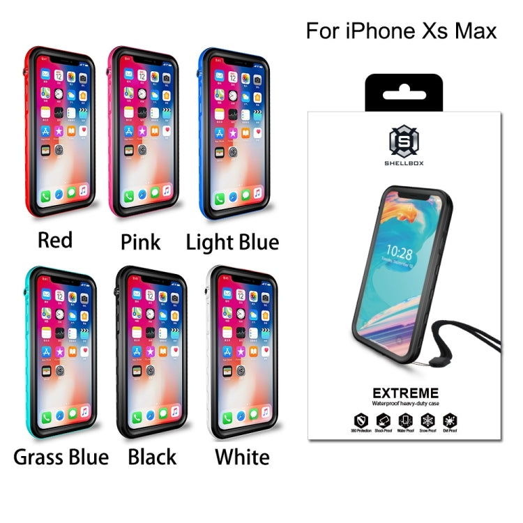 For iPhone XS Max 2m Water-resistant Snowproof 2m Shockproof Dustproof PC+Silicone Case (Black)