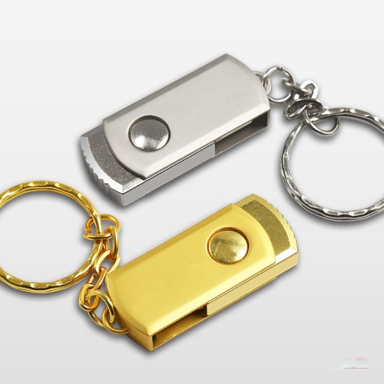 MicroDrive 128GB USB 2.0 Creative Personality Metal U Disk with Keychain (Gold)