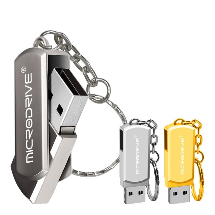 MicroDrive 128GB USB 2.0 Creative Personality Metal U Disk with Keychain (Silver)